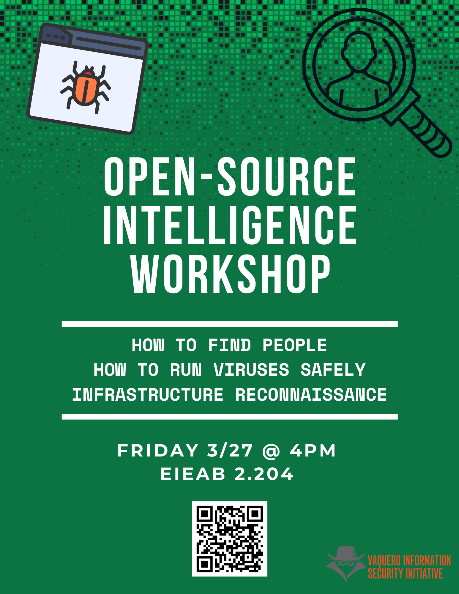 Open-Source Intelligence Workshop flyer
