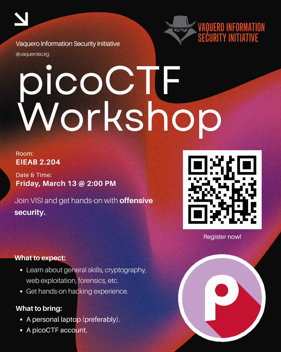 picoCTF Workshop flyer
