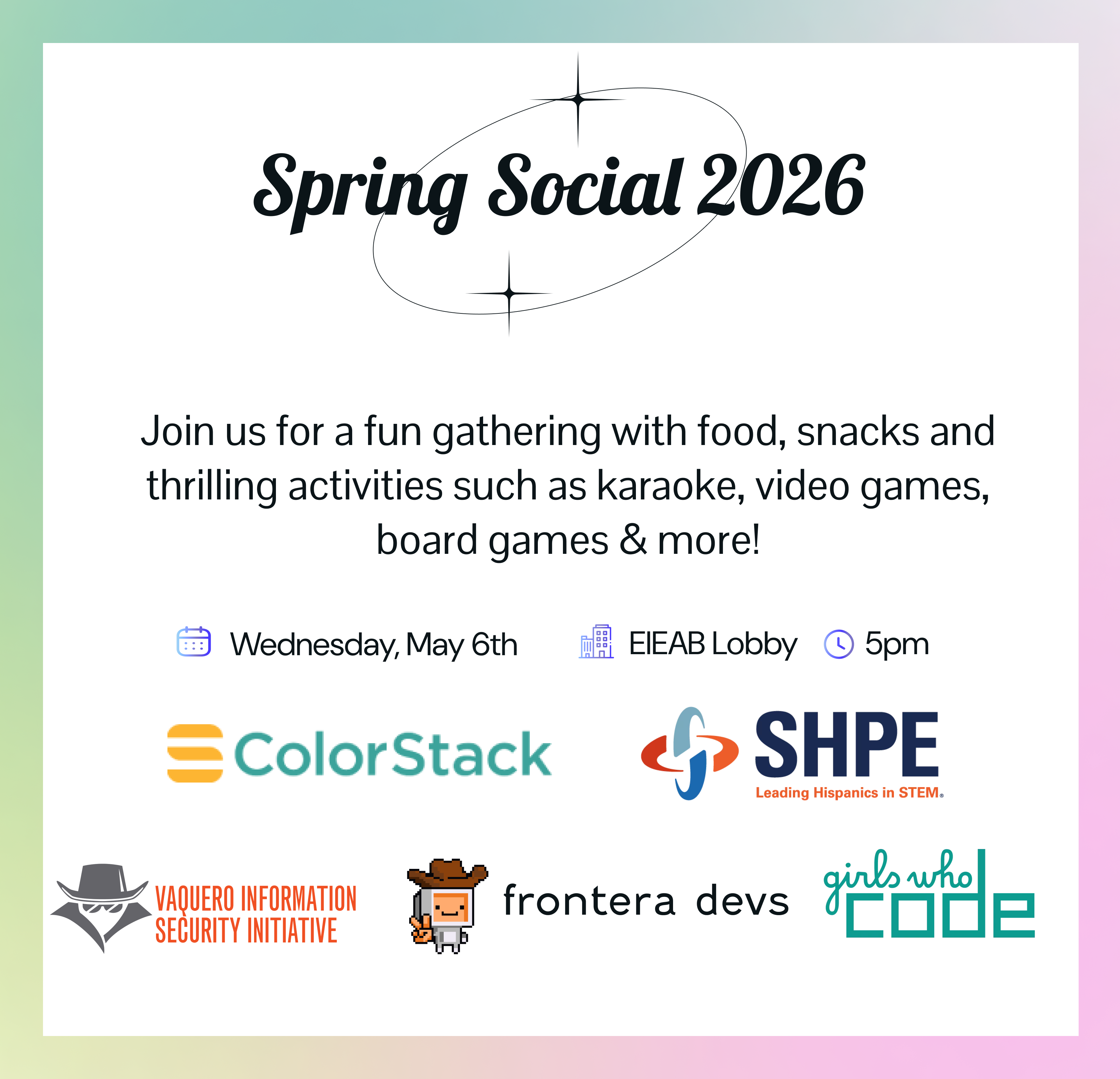 Spring Social 2026 flyer